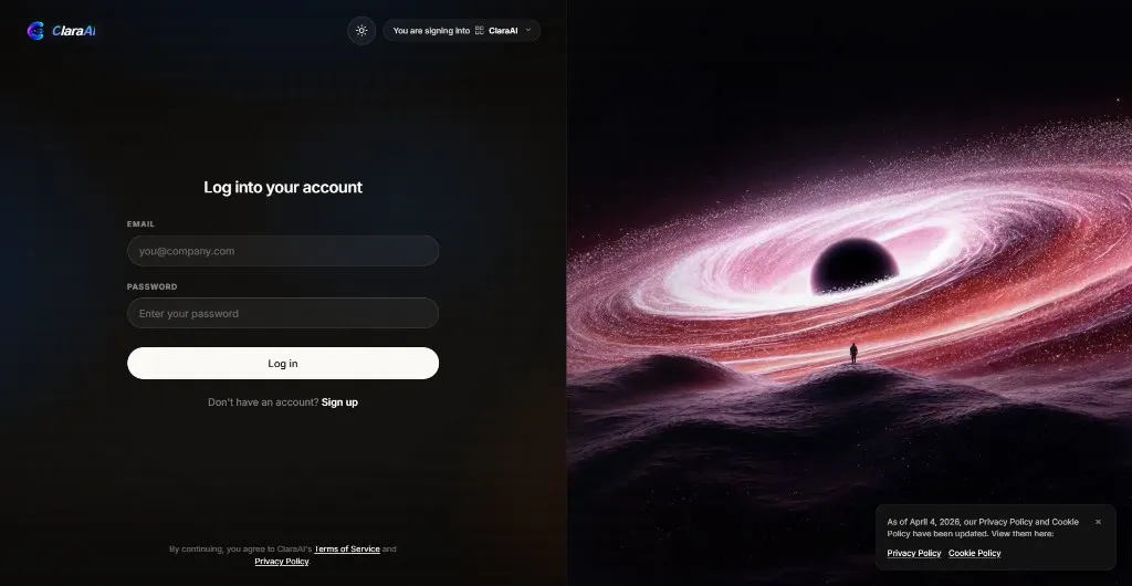 Clara AI, screenshot 1